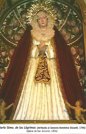 POSTAL 54773: Maria Santisima de las Lagrimas 1766. Cadiz
