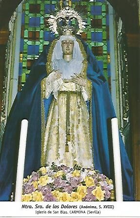 POSTAL 54779: Virgen de los Dolores. Carmona Sevilla