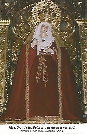 POSTAL 54782: Virgen de los Dolores de Montes de Oca 1730. Carmona Sevilla