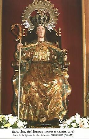POSTAL 54798: Virgen del Socorro de Andres de Calvajar 1771. Antequera Malaga