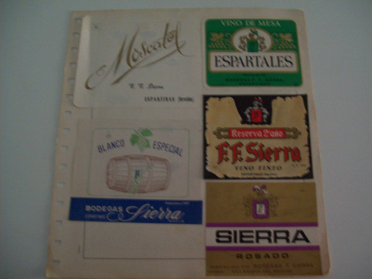ETIQUETA LICOR 2224:  Espartales Moscatel F.F. Sierra Vino F.F. Sierra