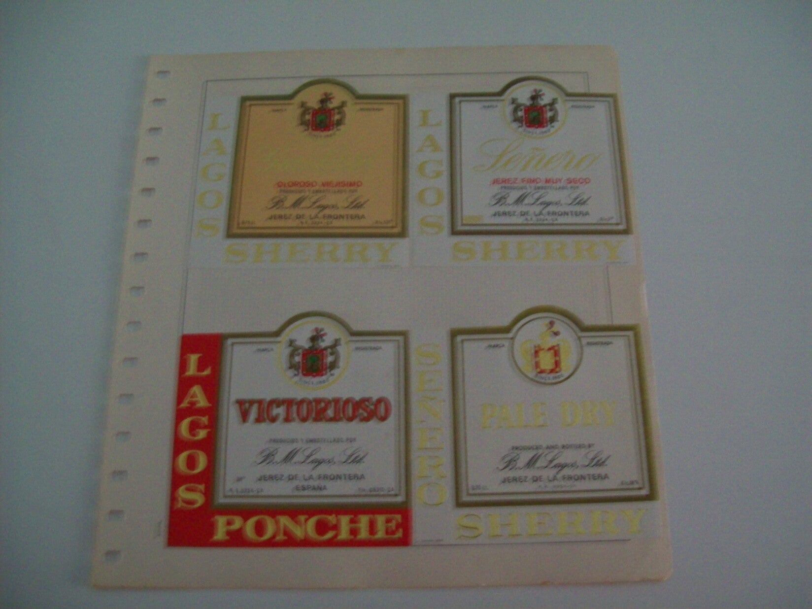 ETIQUETA LICOR 2226: Lagos Sherry Señero Victorioso Pale Dry Señero