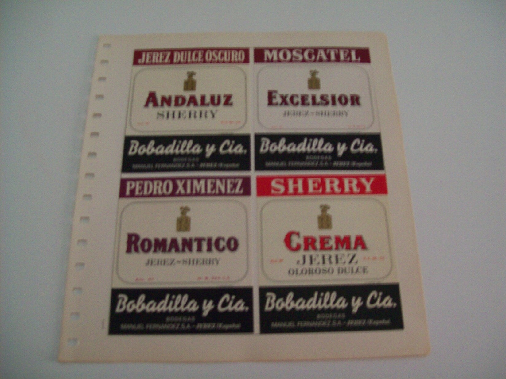 ETIQUETA LICOR 2245: Jerez Bobadilla