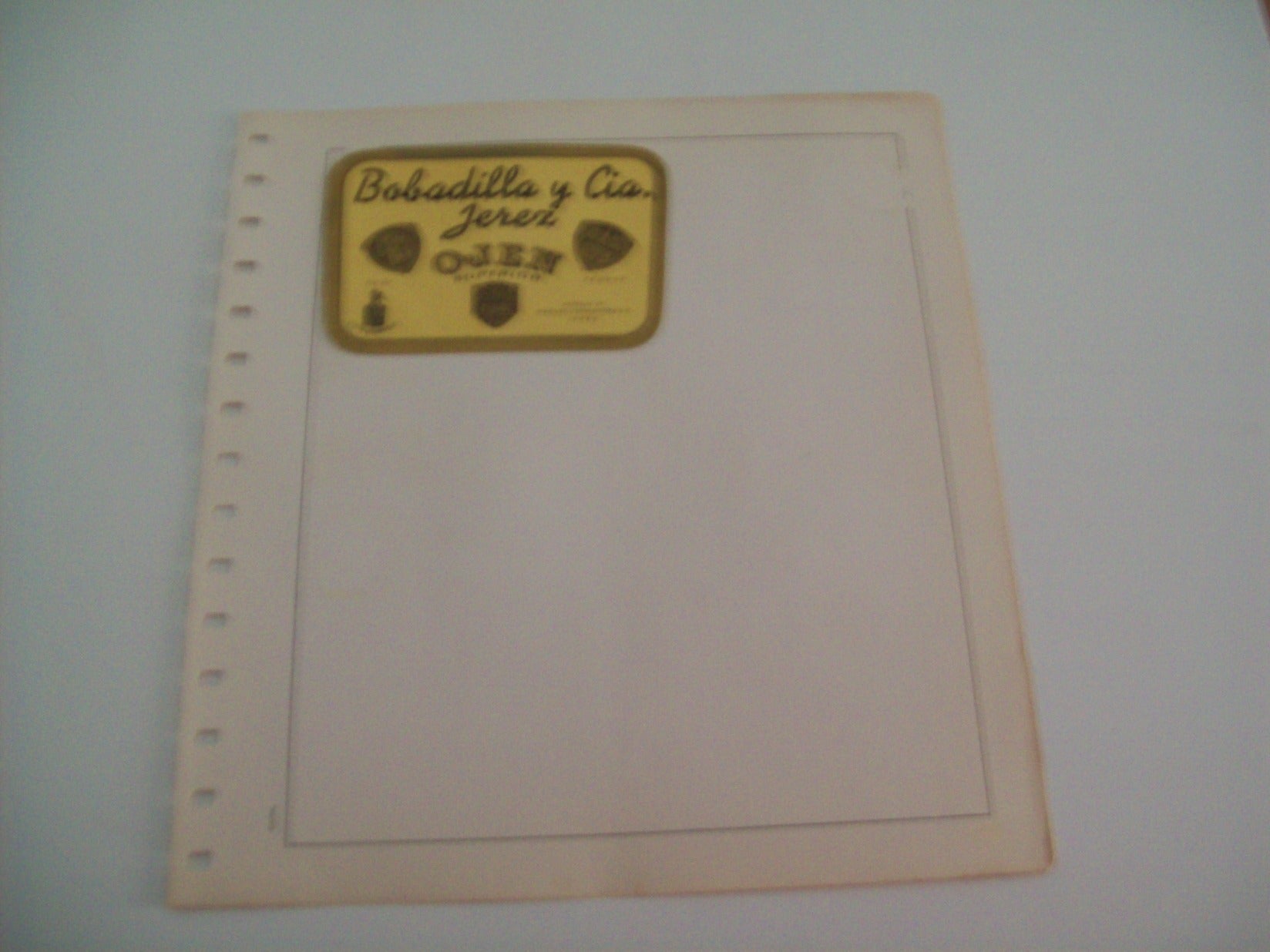 ETIQUETA LICOR 2246: Jereez Ojen Bobadilla