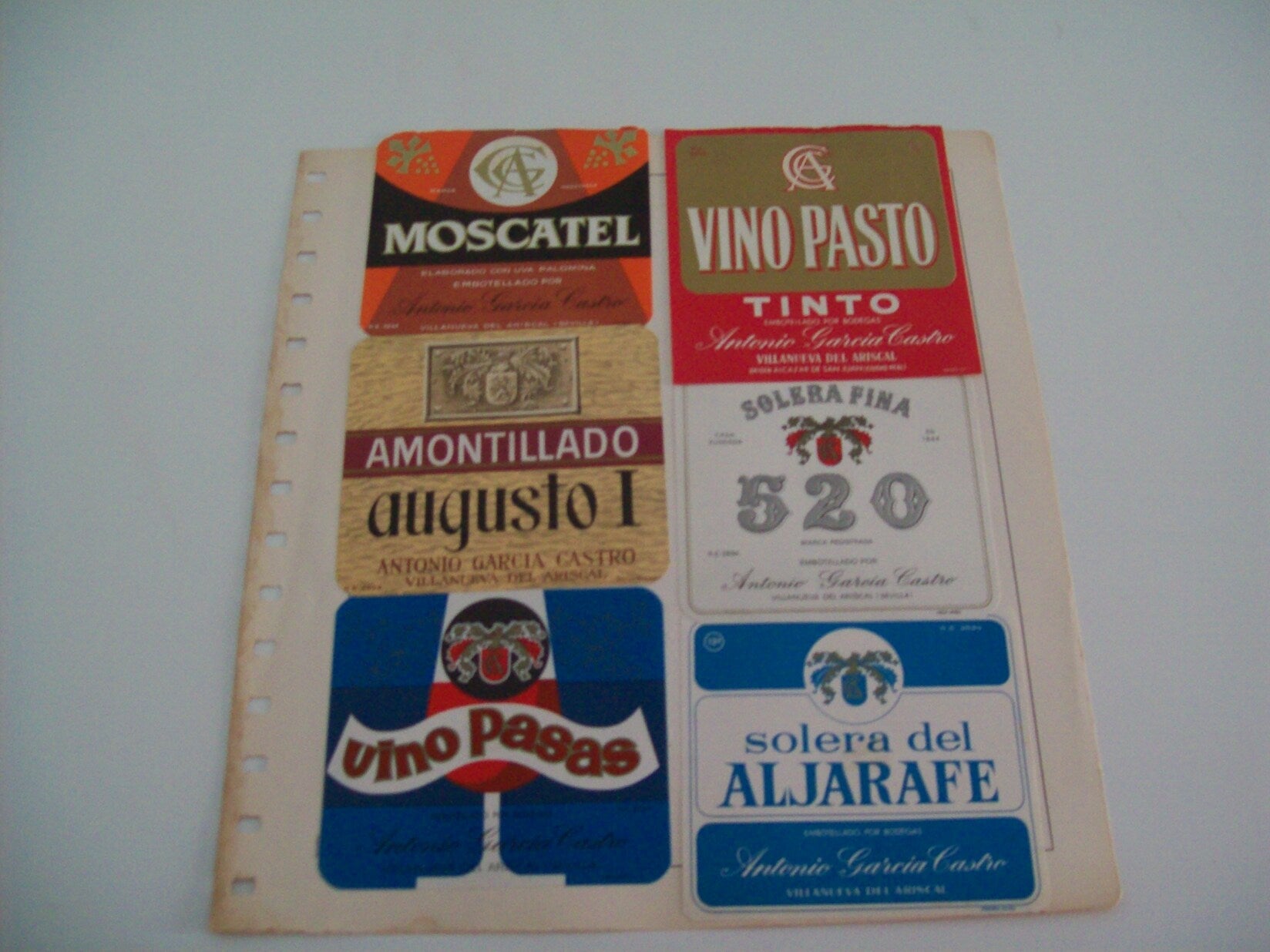 ETIQUETA LICOR 2282: Antonio Garcia Castro