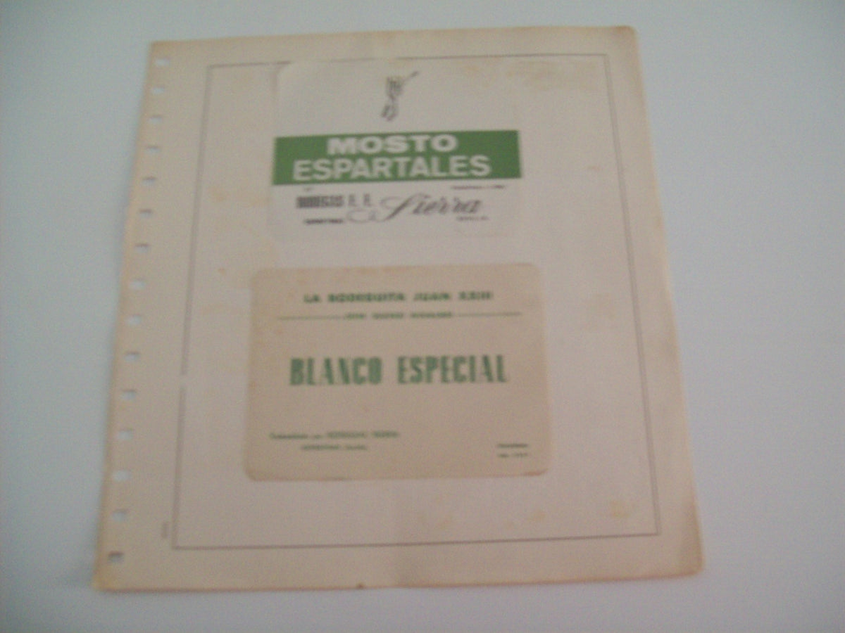 ETIQUETA LICOR 2298: Mosto Espartales