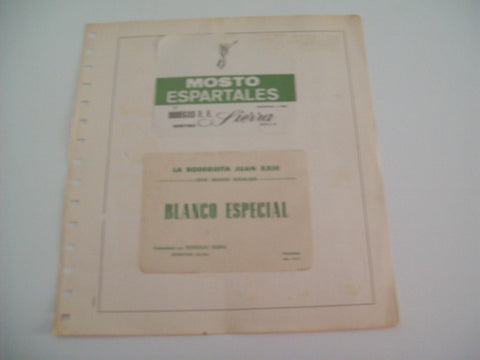 ETIQUETA LICOR 2298: Mosto Espartales