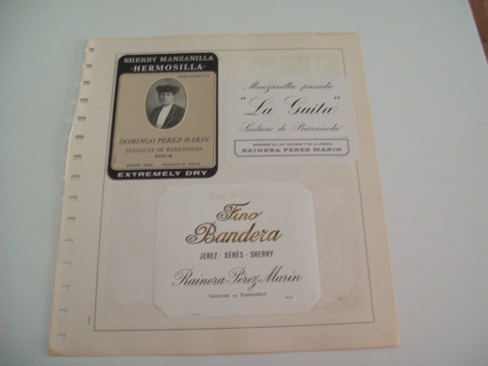 ETIQUETA LICOR 2310: Manzanilla Hermosilla Fino Bandera