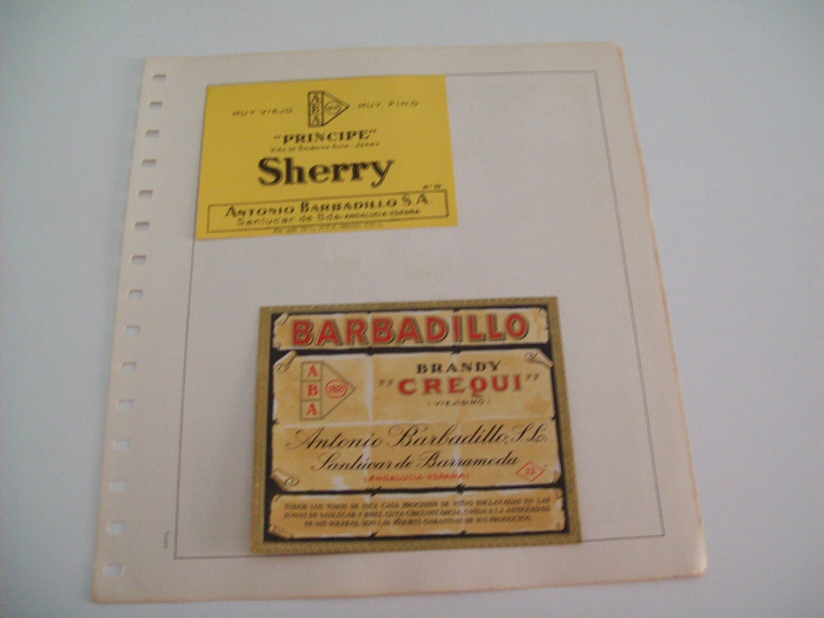 ETIQUETA LICOR 2324: Sherry Principe Barbadillo