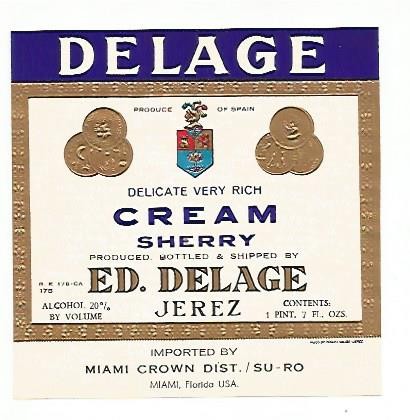 ETIQUETA 2333: Cream Sherry Delage