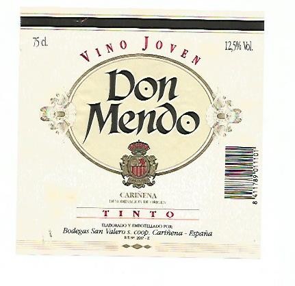 ETIQUETA 2341: Vino joven Don Mendo