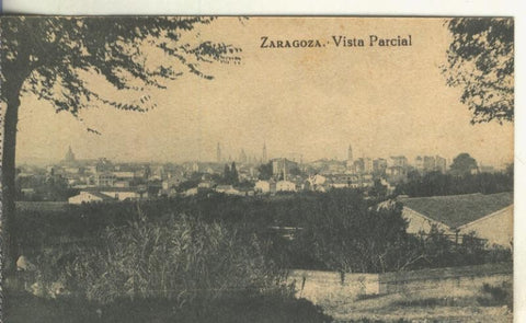 Postal B/N 0244 : Vista parcial de Zaragoza