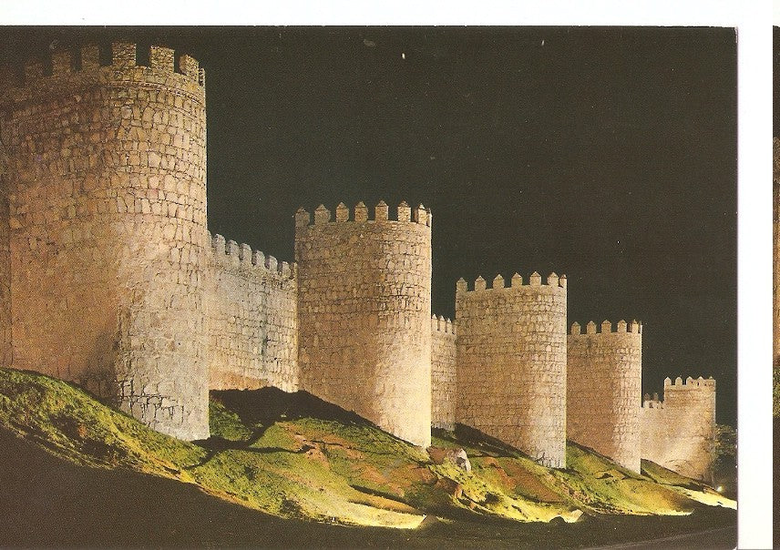 Postal 044435 : Avila. Aspecto nocturno de las murallas