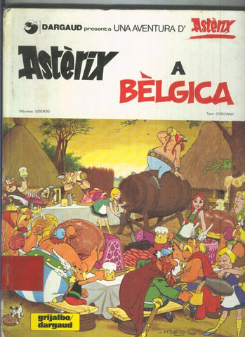 Asterix a Belgica, cubierta con marca golpe en canto lado lomo y cello rojo segun imagen