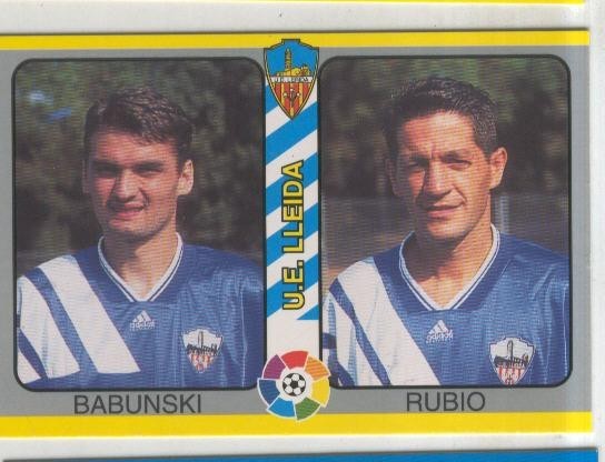 Cromos: Futbol Total Liga 95: U.E.Lleida. numero 190: Babunski y Rubio