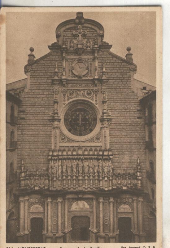 Postal B/N 0054 : Montserrat: Façana de la Basilica