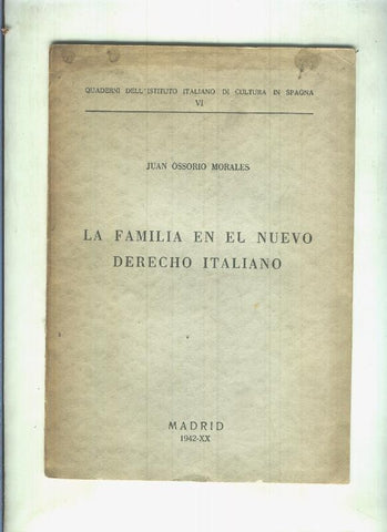 La familia en el nuevo derecho italiano