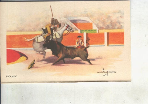 Postal 014825: artes del Toreo: Picando