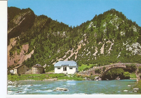 Postal 031231 : Torla-Bujaruelo. Pirineo Aragones. Puente romanico y Rio Ara