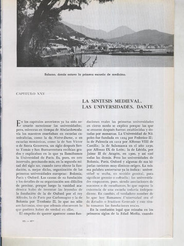 Historia del Mundo bloque 25: La sintesis medieval. Las Universidades.Dante