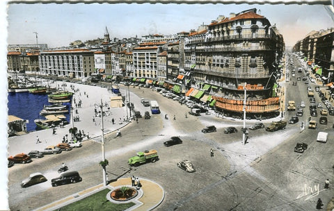 Postal-Postcard 17322: MARSEILLE Marsella - Rue de la Republique et quai du port Foto coloreada