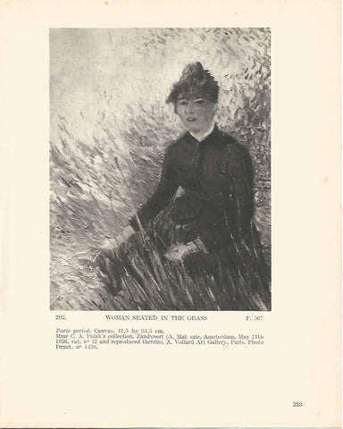 LAMINA 1301: VAN GOGH. Woman Seated in the Grass