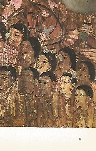 LAMINA 1524: Monjes escuchando una predicacion de Buda. Cueva XVII. Siglo V