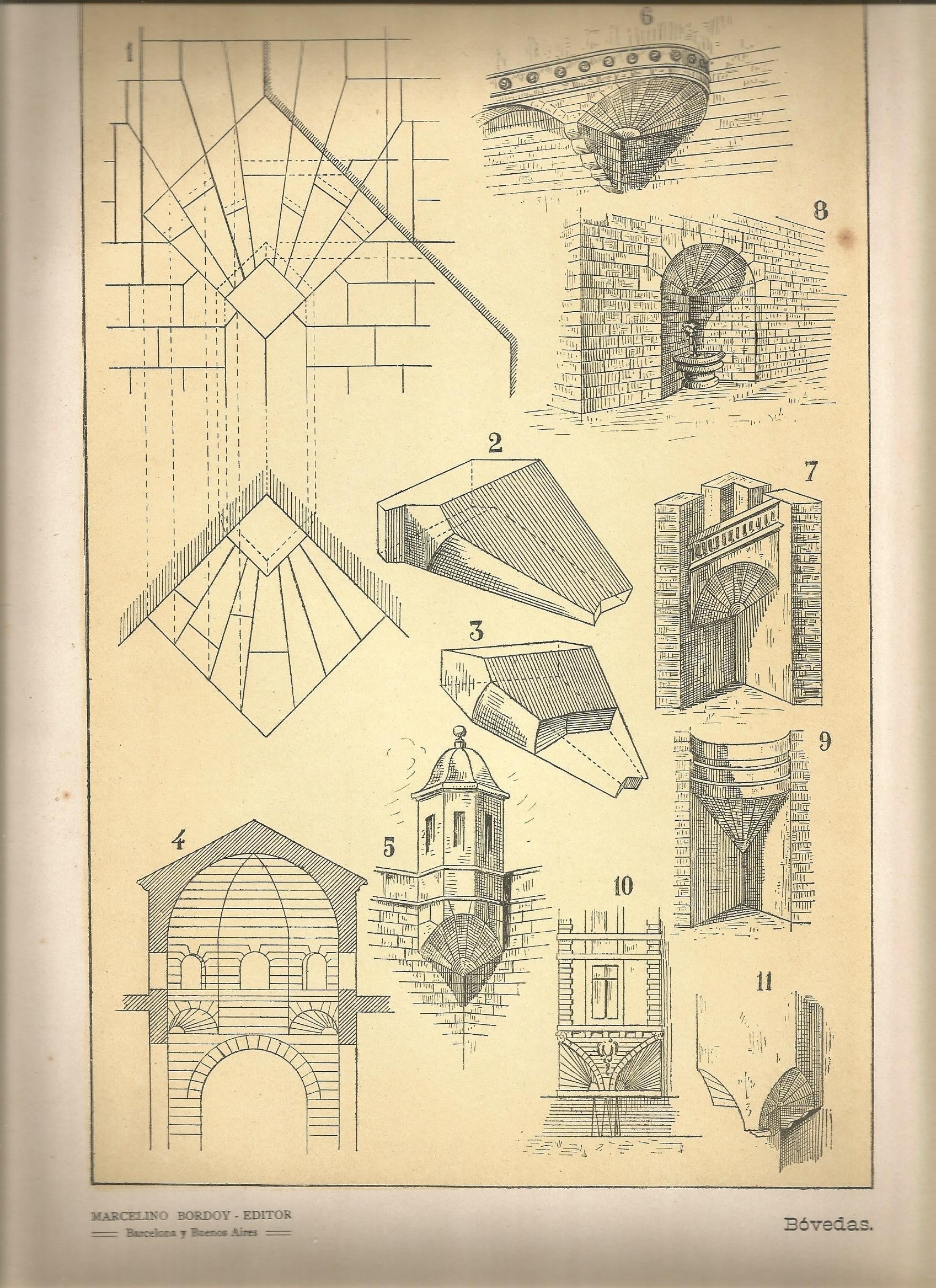 Lamina 070: Tratado de arquitectura de Sugrañes - Bovedas