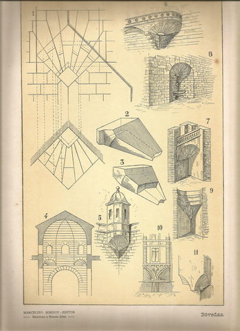 Lamina 070: Tratado de arquitectura de Sugrañes - Bovedas