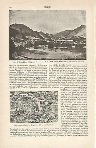 LAMINA ESPASA 844: Vistas de Trento Italia