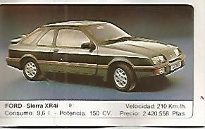 CROMO 302 ALBUM COCHES MOTOR 16: FORD SIERRA XR4i