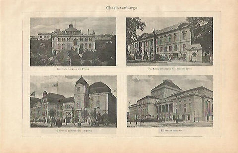 LAMINA ESPASA 1901: Vistas de Charlottenburg Alemania