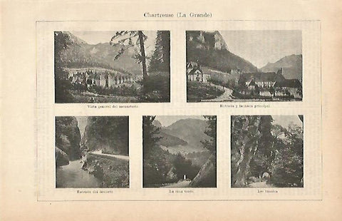 LAMINA ESPASA 1907: Vistas de Chartreuse Francia