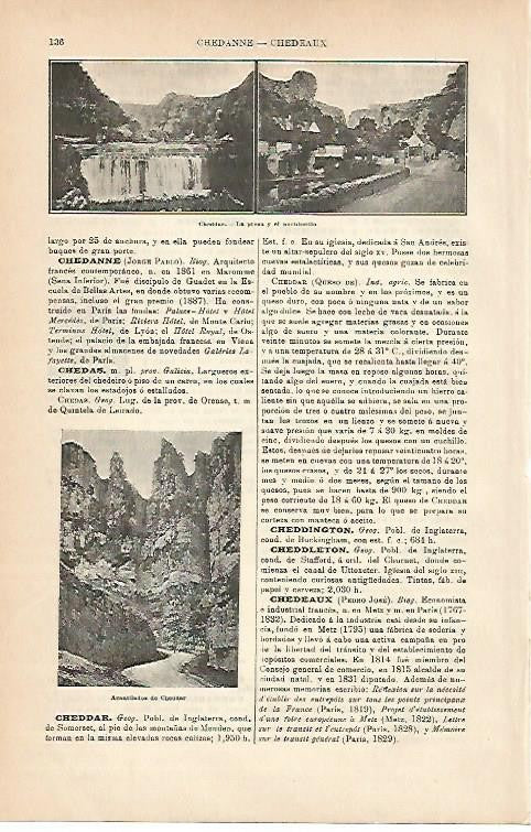 LAMINA ESPASA 1917: Vistas de Cheddar Inglaterra