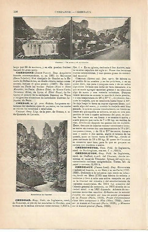 LAMINA ESPASA 1917: Vistas de Cheddar Inglaterra