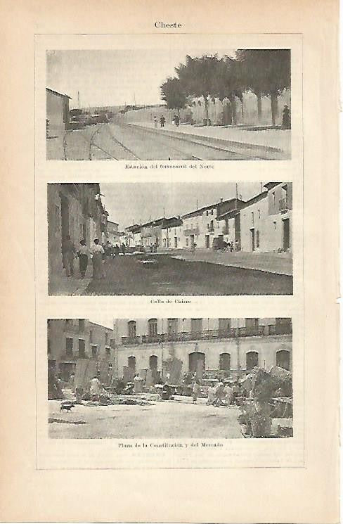 LAMINA ESPASA 1930: Vistas de Cheste Valencia