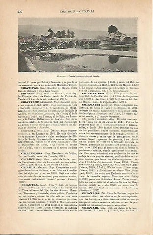 LAMINA ESPASA 1933: Puente Napoleon de Chiavari Italia