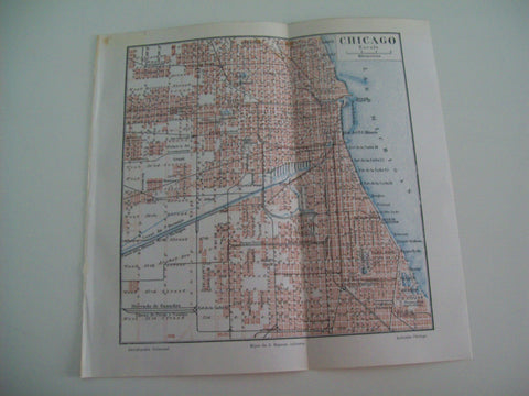 LAMINA ESPASA 1937: Plano de Chicago Estados Unidoss