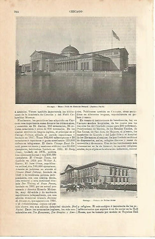 LAMINA ESPASA 1939: Museo Field de Chicago Estados Unidos