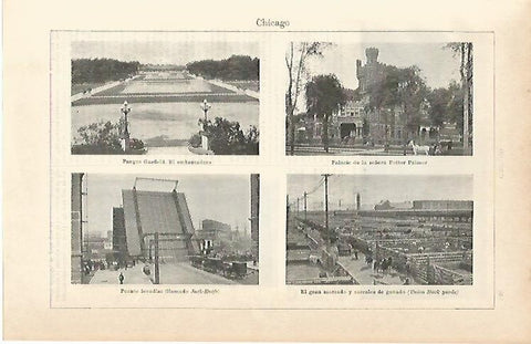 LAMINA ESPASA 1942: Parques de Chicago
