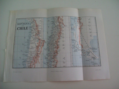 LAMINA ESPASA 1953: Mapa de Chile