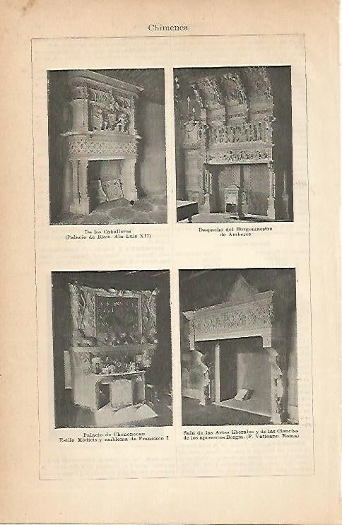 LAMINA ESPASA 1959: Tipos de chimenea
