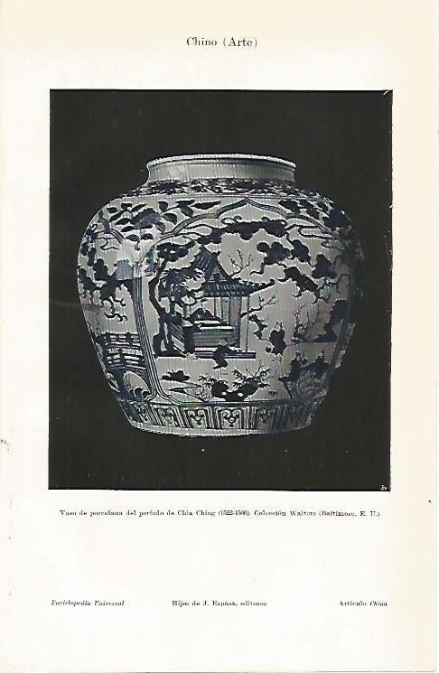 LAMINA ESPASA 1983: Vaso de porcelana de Chia Ching (1522-1566)