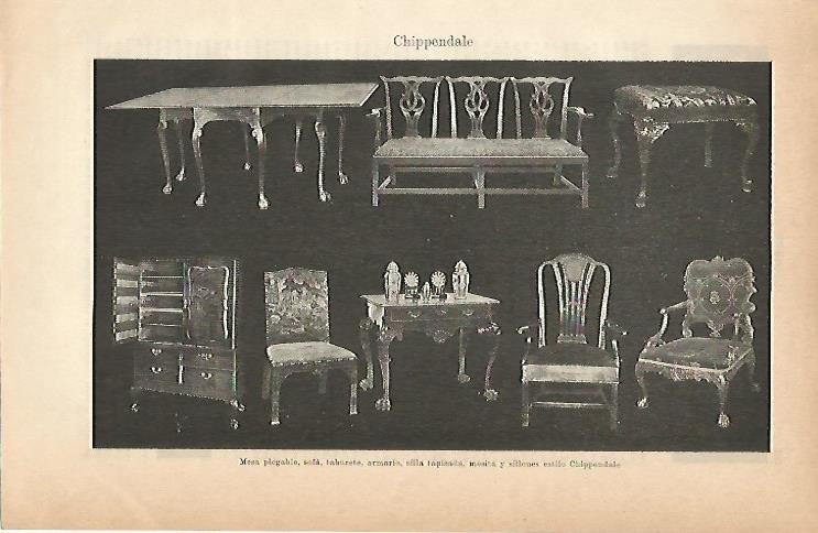 LAMINA ESPASA 1989: Muebles estilo Chippendale