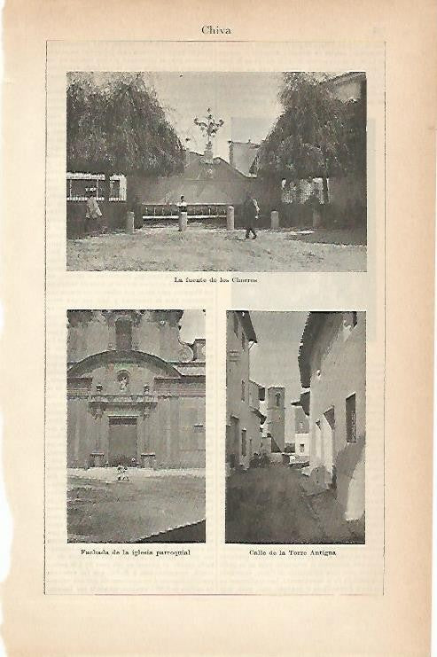 LAMINA ESPASA 1993: Vistas de Chiva Valencia