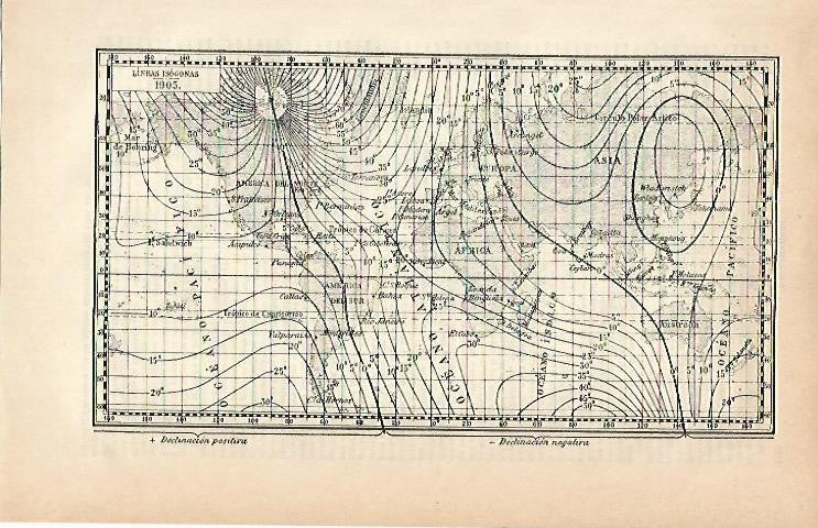 LAMINA ESPASA 2058: Lineas isogonas en 1905
