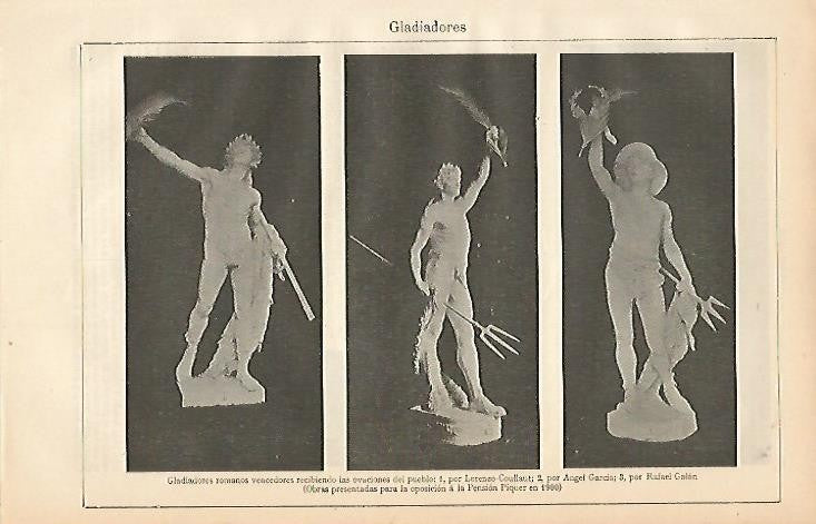 LAMINA ESPASA 2114: Esculturas de gladiadores