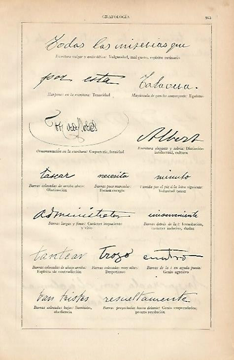 LAMINA ESPASA 2166: Grafologia ejemplos