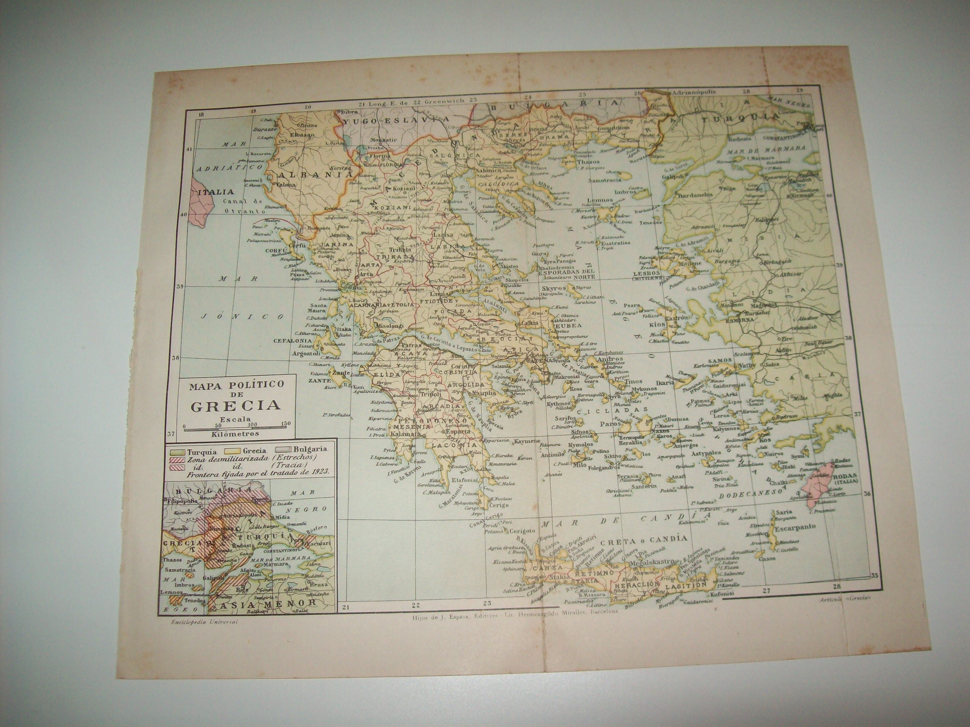 LAMINA ESPASA 2192: Mapa politico de Grecia