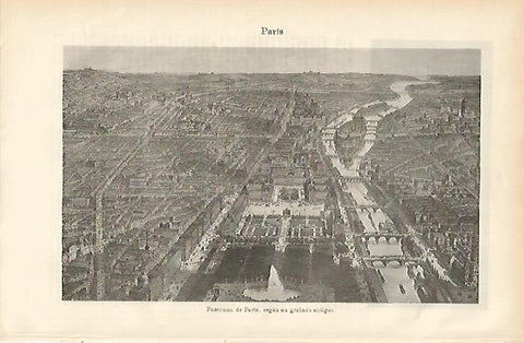LAMINA ESPASA 2257: Panorama de Paris segun un grabado antiguo